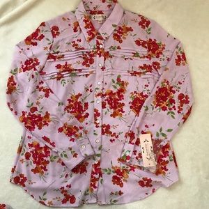 Nanette Lepore Floral Long Sleeve Shirt NWT